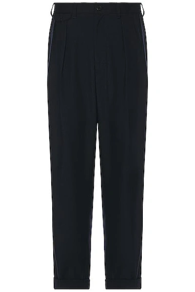 Beams Navy Pleated Trousers In Navy79