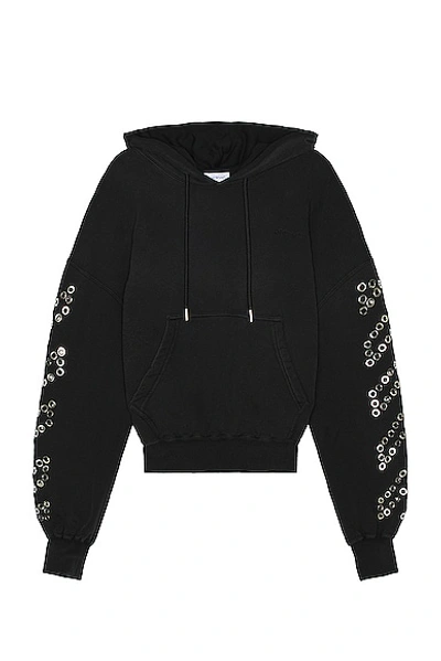 Off-white Black Eyelet Hoodie