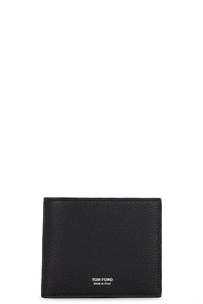 Tom Ford Two Tone Leather Bifold Wallet In Black & Lime