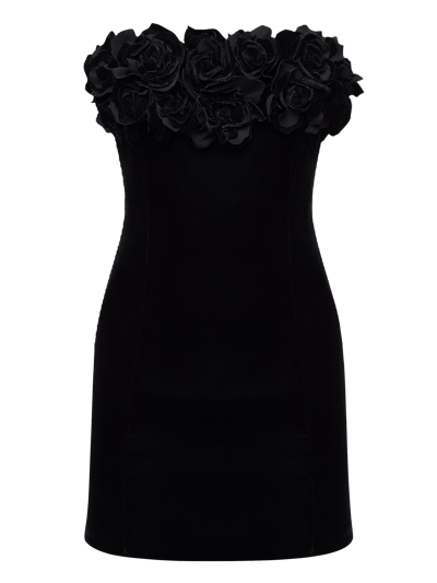 Nds The Label Strapless Velour Mini Dress In Black