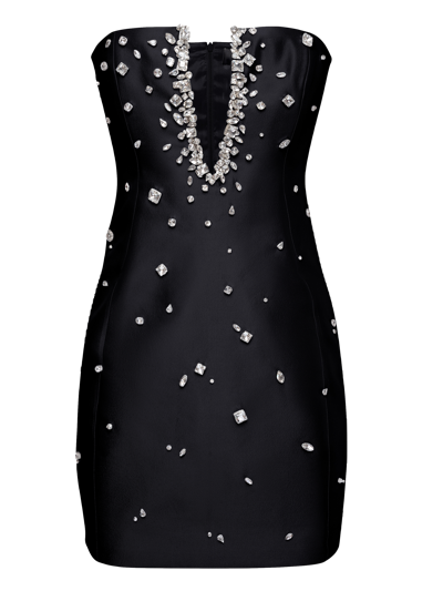 Nds The Label Plunge Neckline Mini Dress In Black