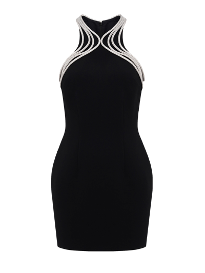 Nds The Label Embellished Halter Mini Dress In Black