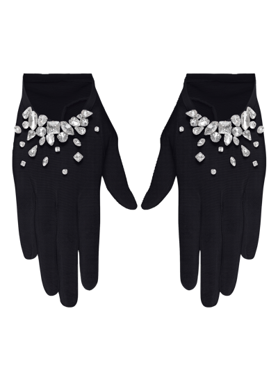 Nds The Label Crystal Mini Gloves In Black