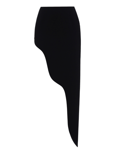 Nds The Label Wavy Asymmetric Hem Maxi Skirt In Black