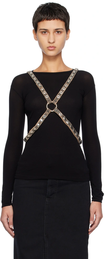 Vaquera Stud-embellished Leather Harness In Black