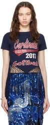 Conner Ives Navy Reconstituted T-shirt In Multi Blue