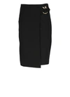 Pinko Love Birds Buckle Pencil Skirt In Black