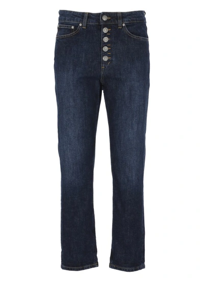 Dondup Buttoned Cropped Jeans In Black
