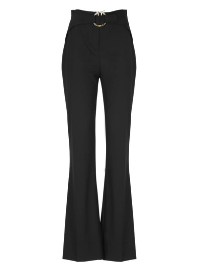 Pinko Piercing Belt Trousers In Black