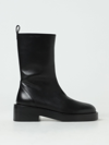 Courrèges Courreges Black Leather Ankle Boots In Black