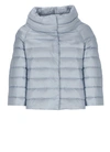 Herno Sofia Down Crop Puffer Jacket In Grey