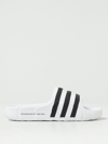 Adidas Originals Heeled Sandals With Open Toe And Signature Stripes In White