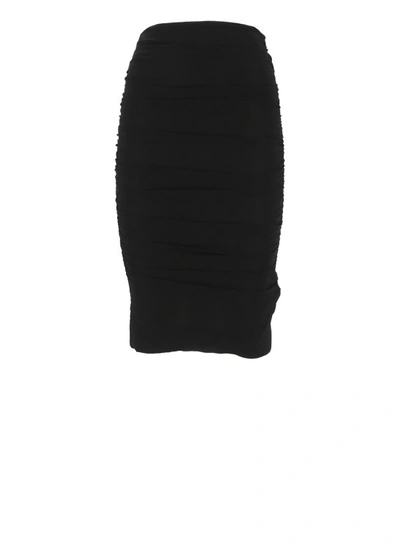 Pinko Draped-design Pencil Skirt In Black