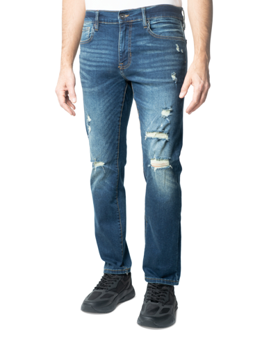 Lazer Men's Skinny-fit Five-pocket Patch Jeans In Landon