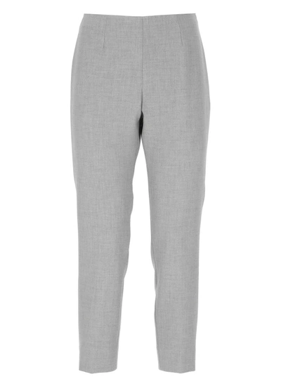 Peserico Slim-fit Cropped Trousers In Grey