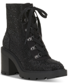INC INTERNATIONAL CONCEPTS WOMEN'S SHADA EMBELLISHED LACE-UP BOOTIES, CREATED FOR MACY'S