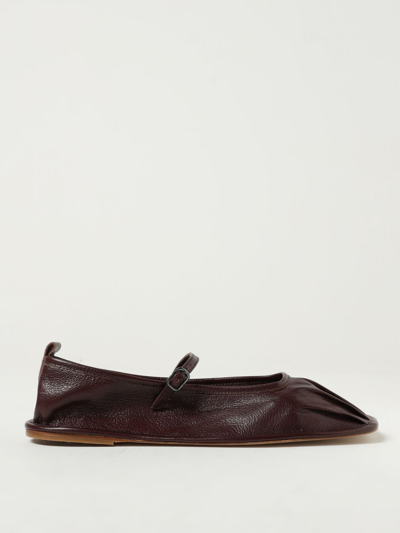 Hereu Dansa Supple Leather Ballerina Shoes In Brown