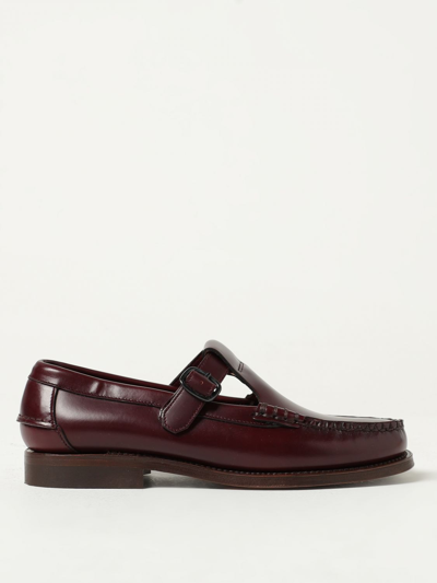 Hereu Alber Loafers In Smooth Tan-coloured Leather In Bordeaux