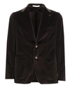 Tagliatore Velvet-effect Single Breasted Blazer In Brown