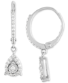 Forever Grown Diamonds Lab Grown Diamond Teardrop Dangle Hoop Earrings (1/4 Ct. T.w.) In Sterling Silver In Sterling Silver