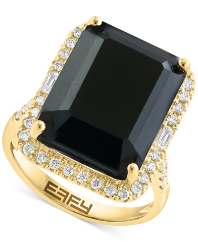Effy Collection Effy Amethyst (10-3/4 Ct. T.w.) & Diamond (3/8 Ct. T.w.) Halo Ring In 14k Gold (also Available In Ci In Black Onyx