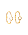 Nectar Nectar New York Beaded Oval Hoop Earrings In Gold