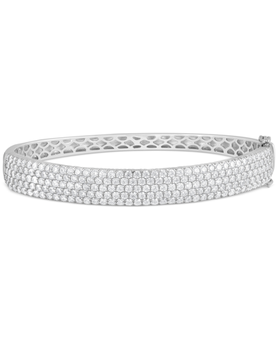 Macy's Diamond Pave Bangle Bracelet (5 Ct. T.w.) In 14k White Gold