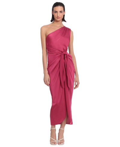 Donna Morgan Women's One-shoulder Midi Dress In Vivacious