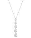 FOREVER GROWN DIAMONDS LAB GROWN DIAMOND GRADUATED PEAR CLUSTER PENDANT NECKLACE (1/2 CT. T.W.) IN STERLING SILVER, 16" + 2