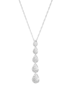 Forever Grown Diamonds Lab Grown Diamond Graduated Pear Cluster Pendant Necklace (1/2 Ct. T.w.) In Sterling Silver, 16" + 2 In Sterling Silver