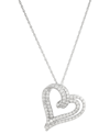 FOREVER GROWN DIAMONDS LAB GROWN DIAMOND DOUBLE HEART PENDANT NECKLACE (1 CT. T.W.) IN STERLING SILVER, 16" + 2" EXTENDER