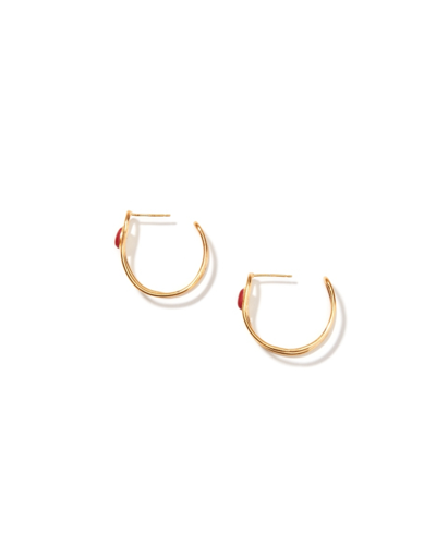 Nectar Nectar New York Coral Semi Hoop Dangle Earrings In Gold