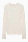 Cos Slim-fit Long-sleeve Top In Beige