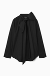 Cos Oversized Bow-detail Blouse In Black