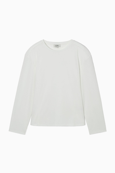 Cos Waisted Long-sleeved Top In White Light Ky