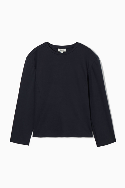Cos Waisted Long-sleeved Top In Blue