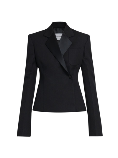 Ferragamo Tailored Single Breasted Wool Blazer In Black
