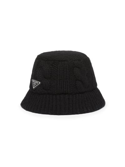 Prada Women's Wool Bucket Hat In Neutral