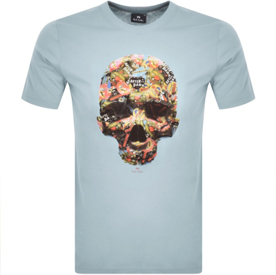 Paul Smith Skull Sticker T Shirt Blue