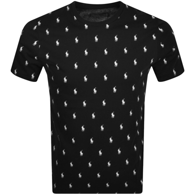 Ralph Lauren Logo All Over Print T Shirt Black