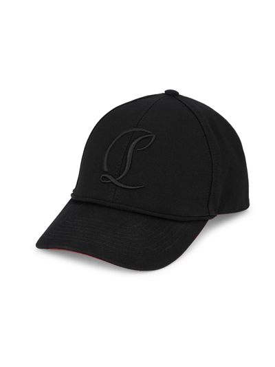 Christian Louboutin Men's Mooncrest Logo Baseball Cap In Black Silver