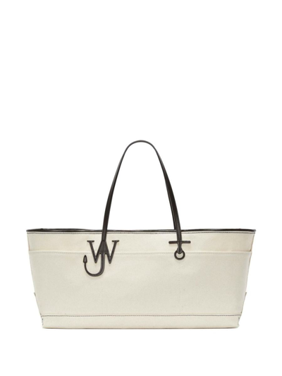 Jw Anderson J.w. Anderson Stretch Anchor Canvas Tote Bag In Natural/black