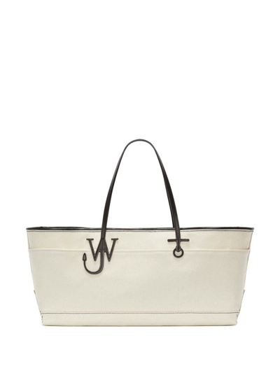Jw Anderson J.w. Anderson Stretch Anchor Canvas Tote Bag In Beige