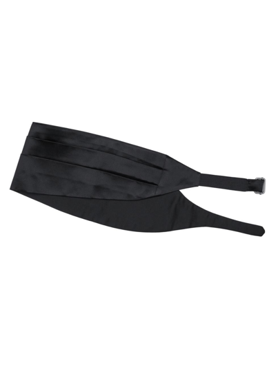 Brunello Cucinelli Men's Cotton And Silk Satin Cummerbund In Black