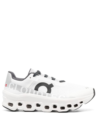 On Running Cloudmonster Lace-up Trainers In White