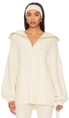 Varley Sw Vine Half Zip Sweater In Winter White
