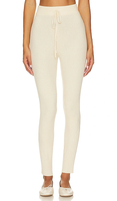 Varley Mocado Rib Knit Legging In Cream