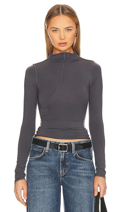 The Line By K Zane Top In Deep Grey
