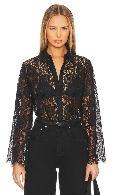 L Agence Women's Carter Lace Bell-sleeve Blouse In Black