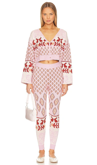 Free People X Intimately Fp Snow Bunny Set In Candy Combo